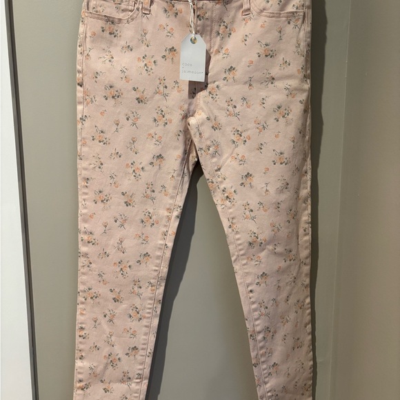 Pink Skinny Floral Jeans by Coco + Jaimeson - Picture 1 of 7